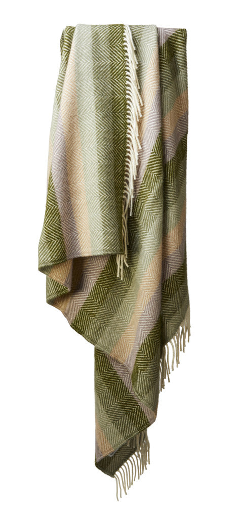 Tweedmill Stripe Pure New Wool Throw : Botanical