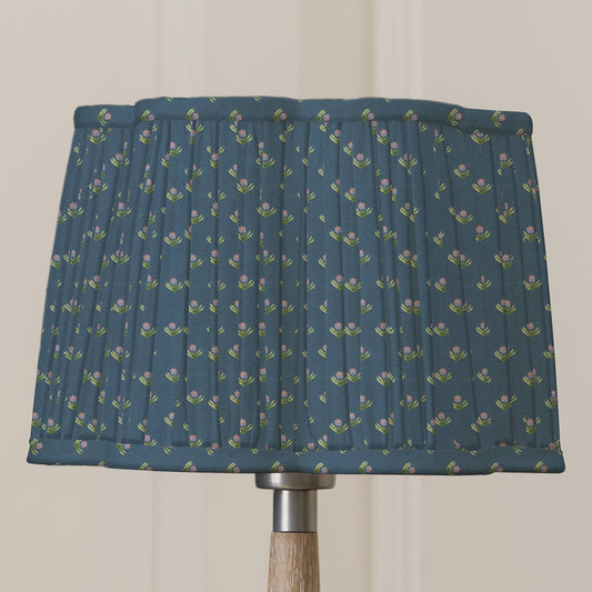 Voyage Maison Raja Pleated Scalloped Lamp Shade Denim 30cm