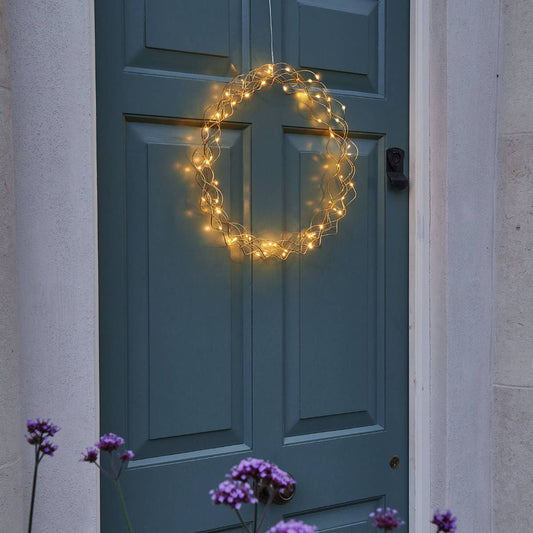 Solis: Gold Hanging Wreath Style Christmas Ornament