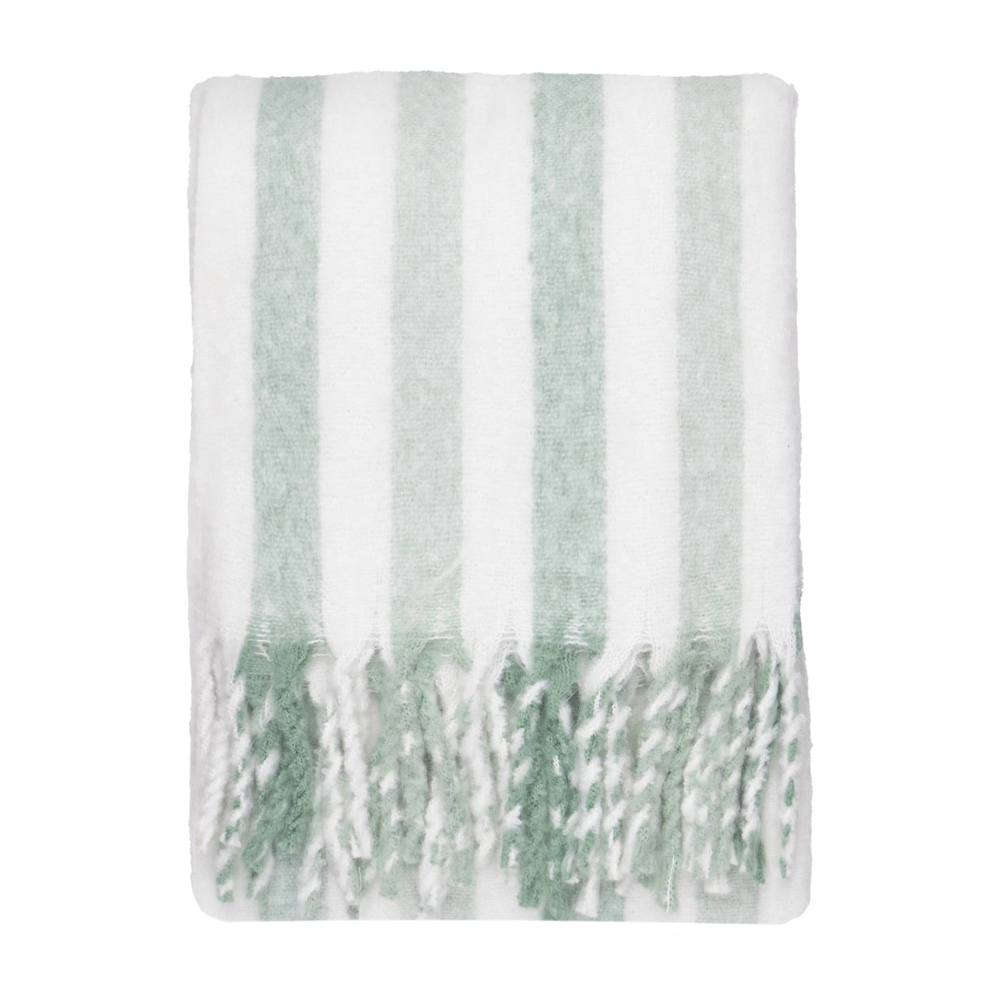 Beechwood Woven Stripe Throw Green 140x180