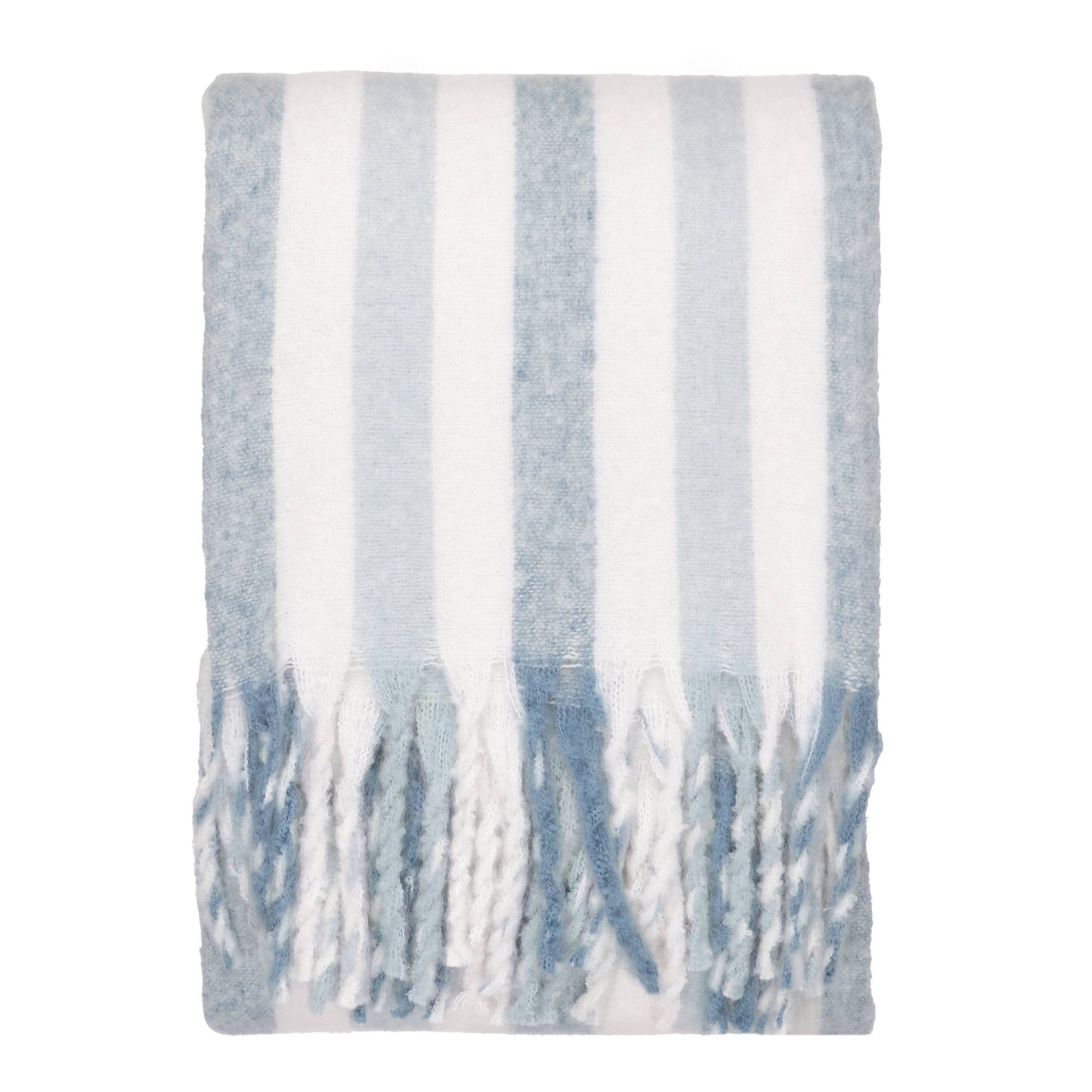 Beechwood Woven Stripe Throw Sky Blue 140x180cm