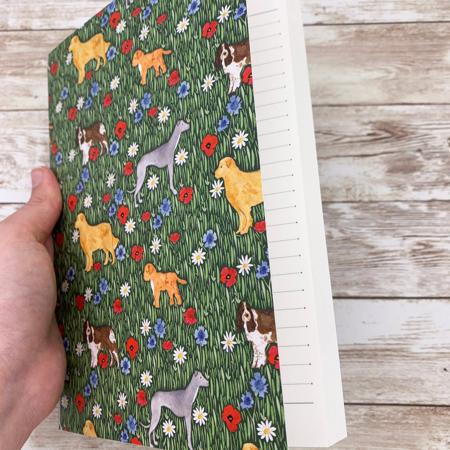 Samantha Hall Designs A5 Wildflower Walkies dog notebook