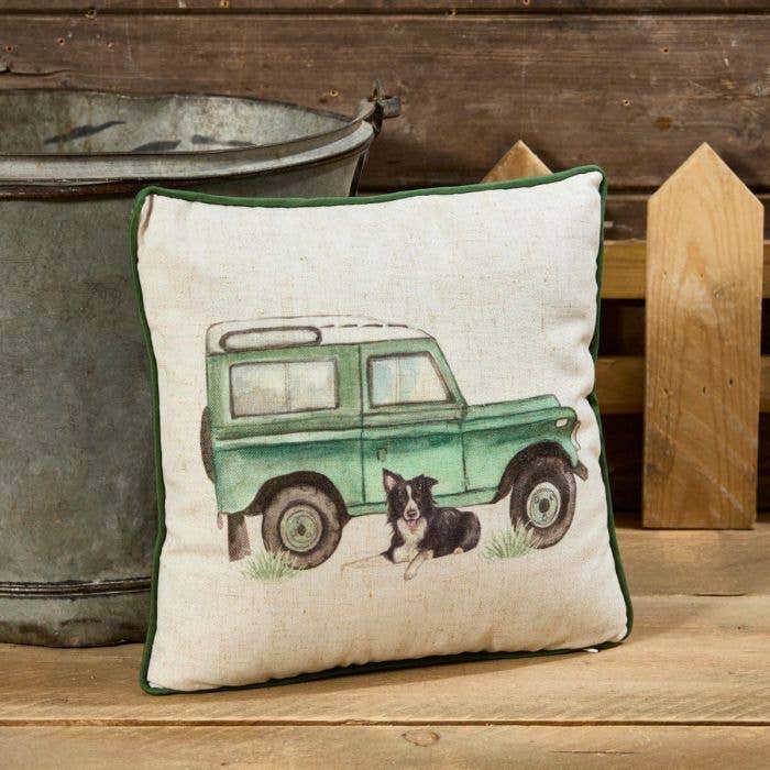 Landy And Collie Dog Printed Polyester Cushion