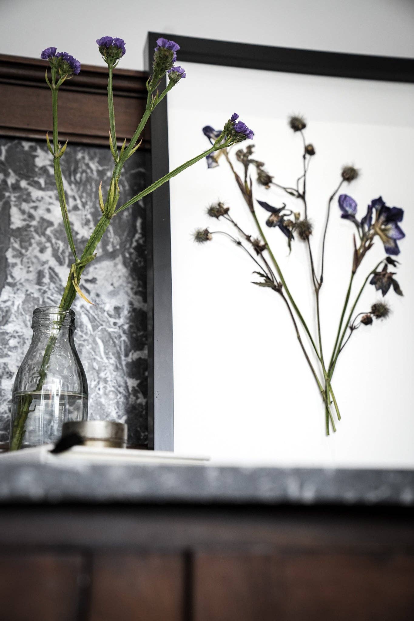 Wild Fade – Framed A3 Giclée Print of Pressed Flower Artwork: Framed A3 Pressed Flower Print: Black Noir Frame