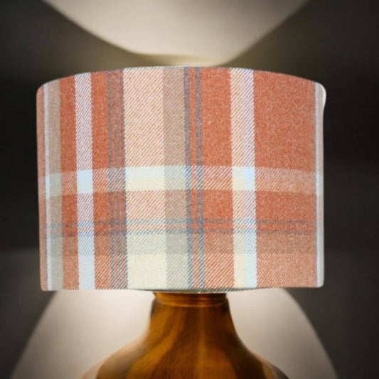 Orange Balmoral check lampshade 30cm