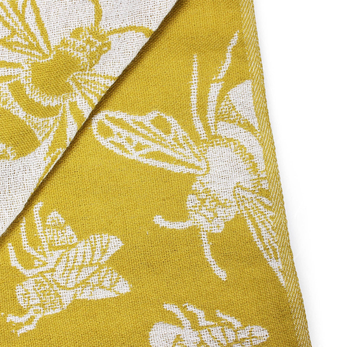 Mustard Blanket Throw Bees Kate Heiss 125x150cm