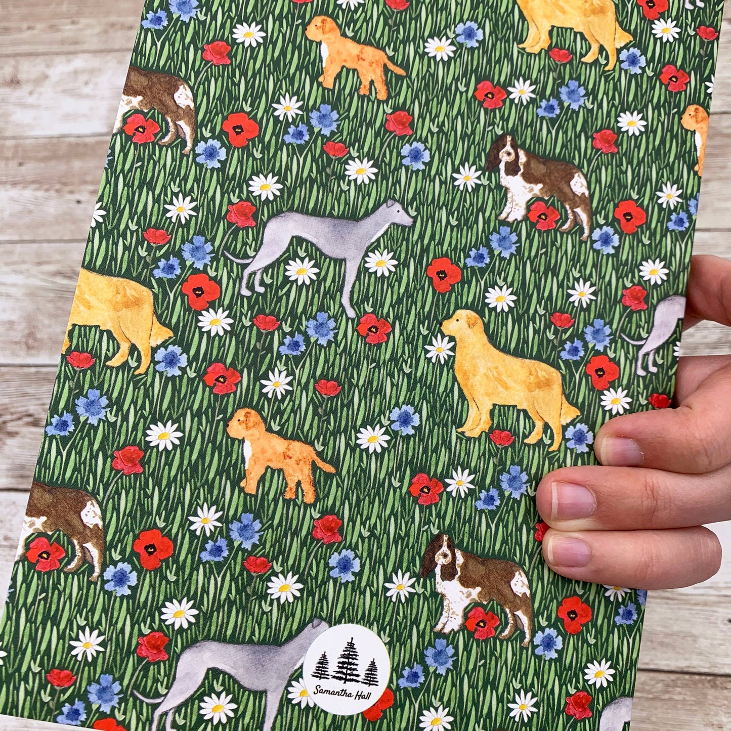 Samantha Hall Designs A5 Wildflower Walkies dog notebook