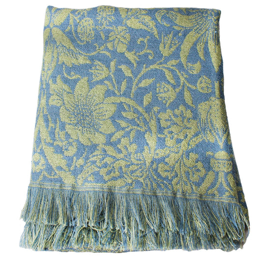William Morris Recycled Blanket Sage Green