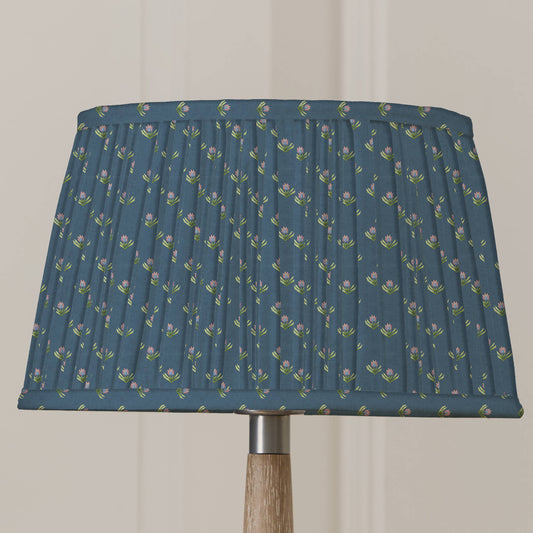 Voyage Maison Raja Pleated Tapered Lamp Shade Denim 30cm