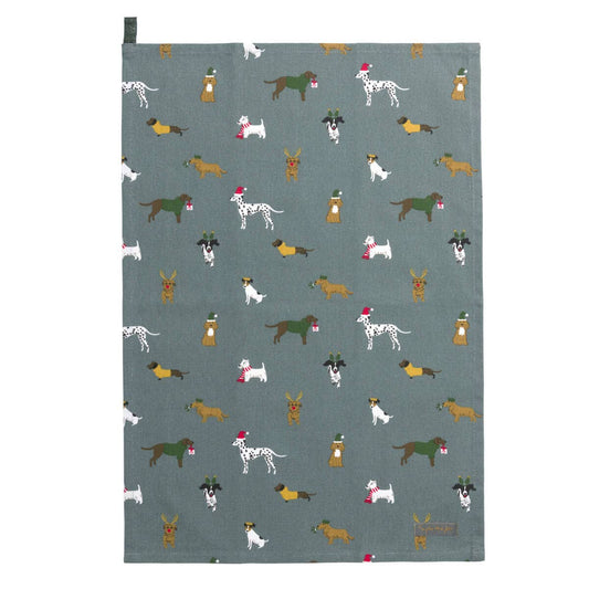 Christmas Dogs Tea Towel Sophie Allport