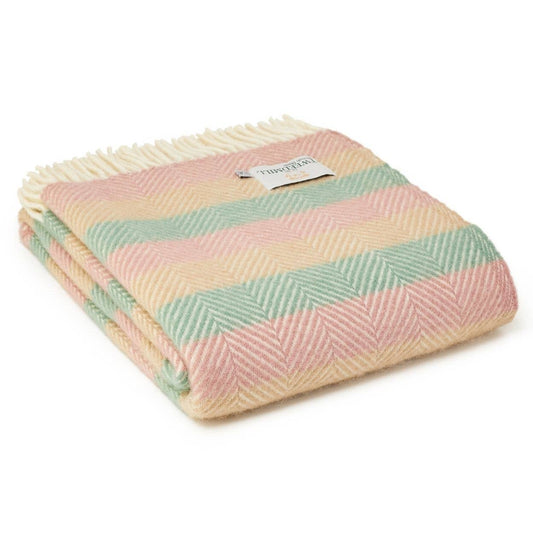 Tweedmill Stripe Pure New Wool Throw : Summer Breeze