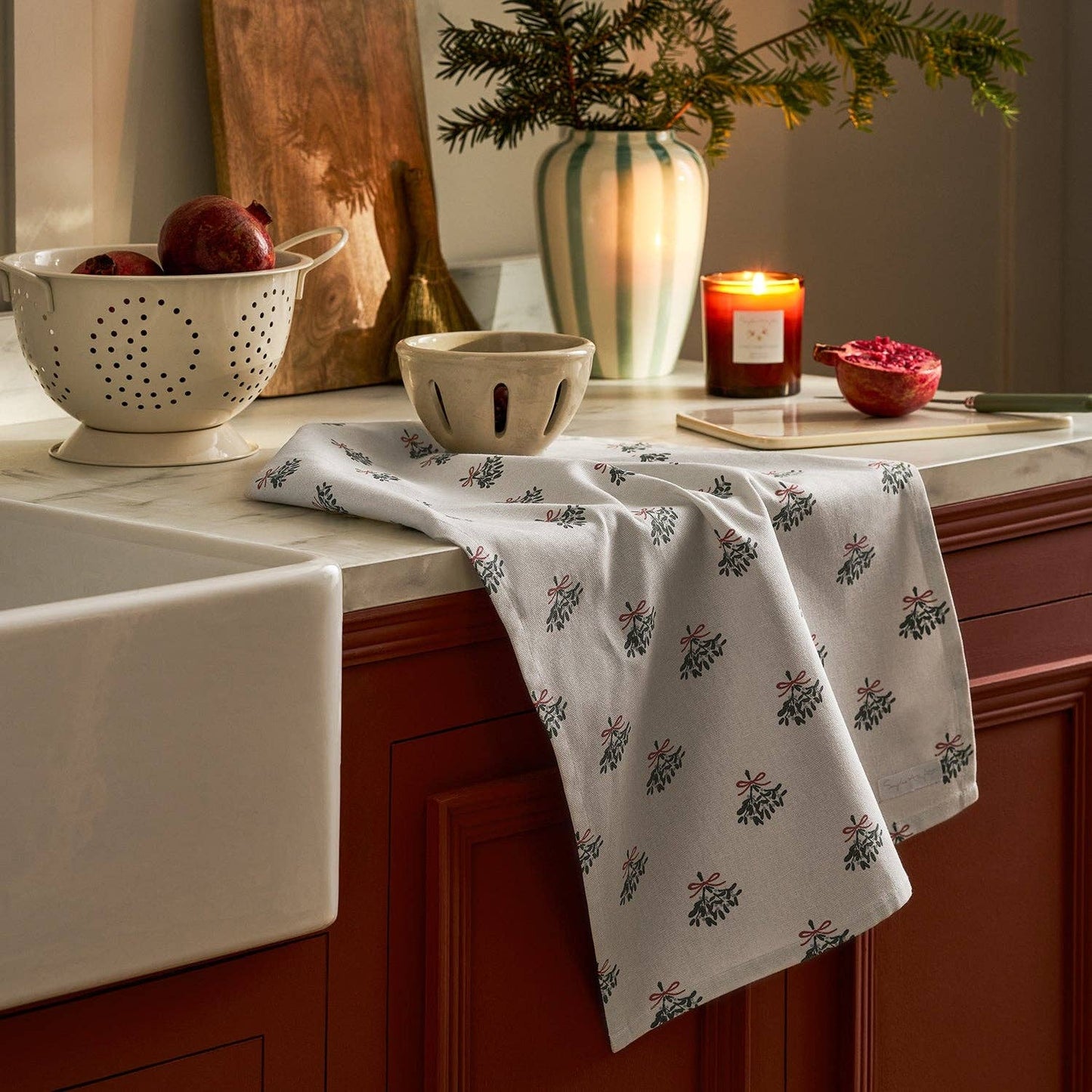 Sophie Allport Mistletoe Tea Towel