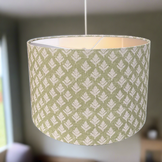 Raspberry Leaf Interiors Handmade Lampshade 40cm Drum Elsham Fennel