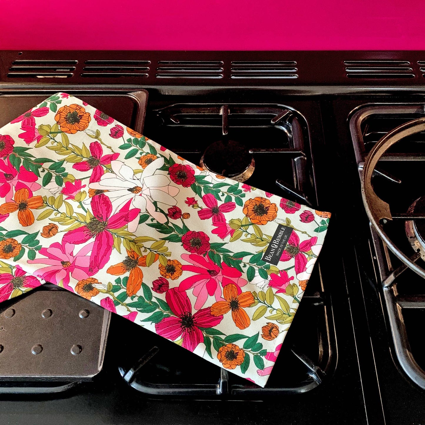 Bean and Bemble Tea Towel Vivid Blooms Floral - Organic Cotton