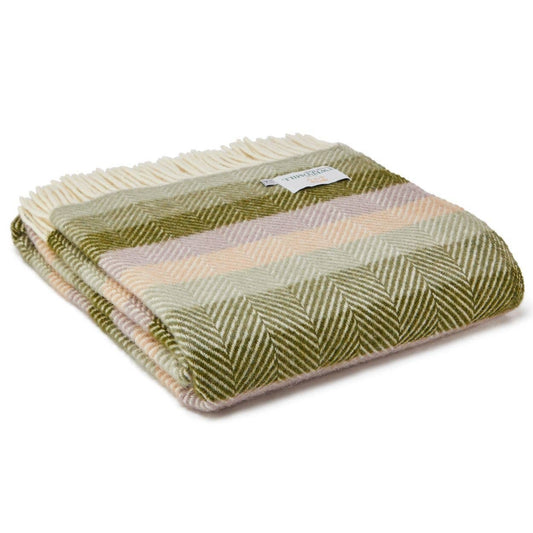 Tweedmill Stripe Pure New Wool Throw : Botanical