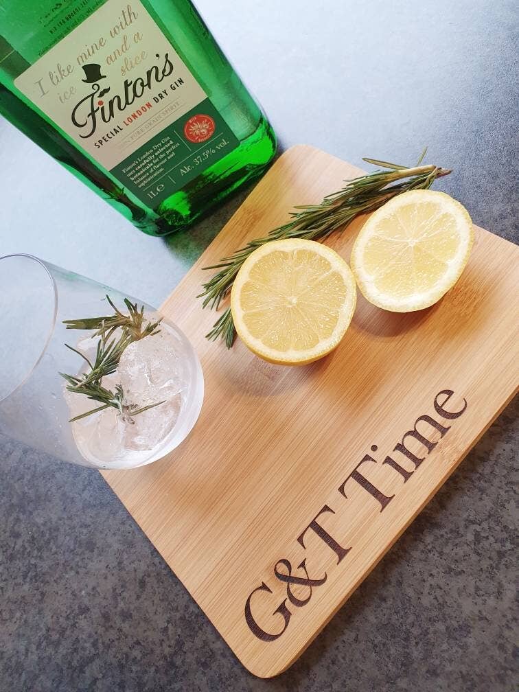 Solid Bamboo Gin and Tonic Chopping Board