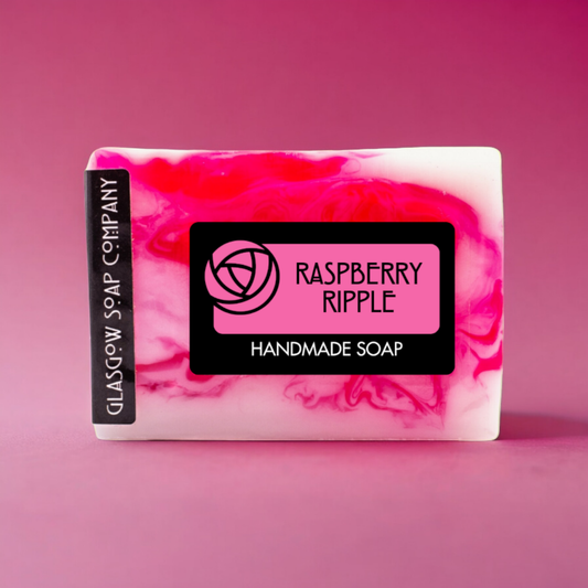 Raspberry Ripple Handmade Soap Slice 120g