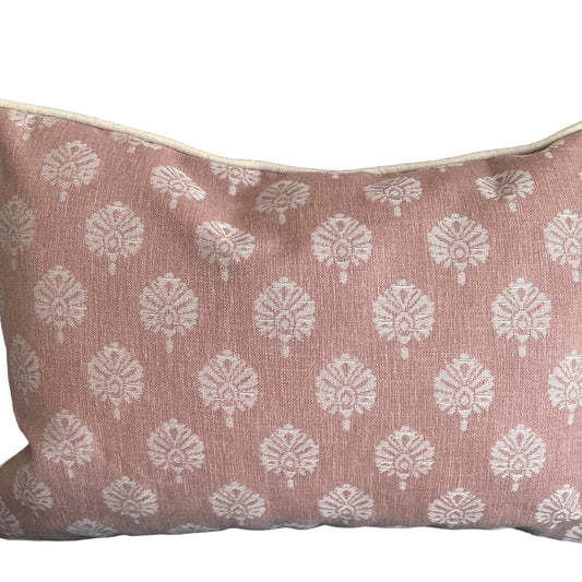 Raspberry Leaf Interiors Cushion Segoa Blush