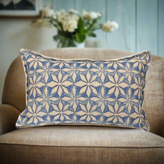 Haddon Cornflower Blue 12" x 18" Cushion, Prestigious Textiles