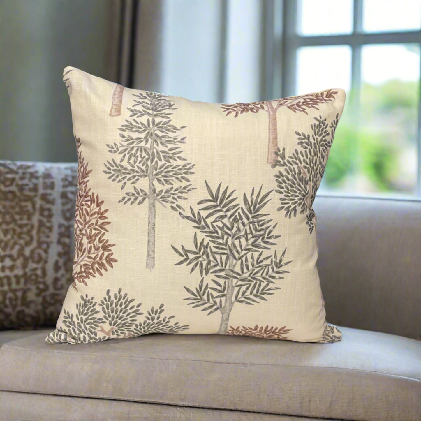 Coppice Woodrose 14", 35cm, Square Cushion Prestigious Textiles Trees