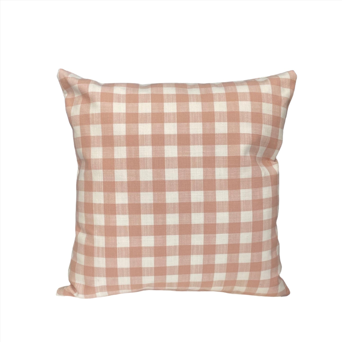 Arlington Blossom 14", 35cm, Square Cushion Peach and White Check Prestigious Textiles