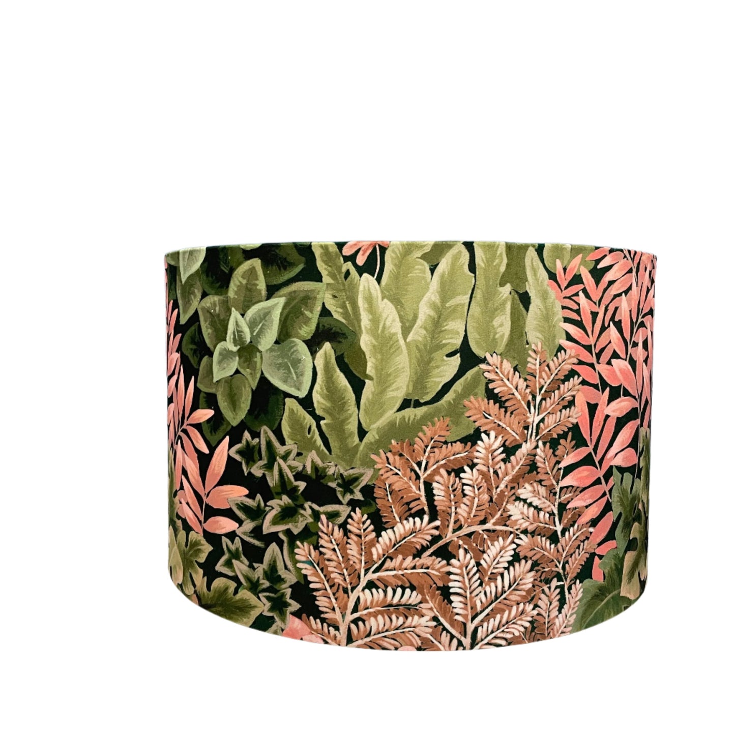 Raspberry Leaf Interiors Handmade  Lampshade 40cm Drum Easy Fit Garden Wall Coral