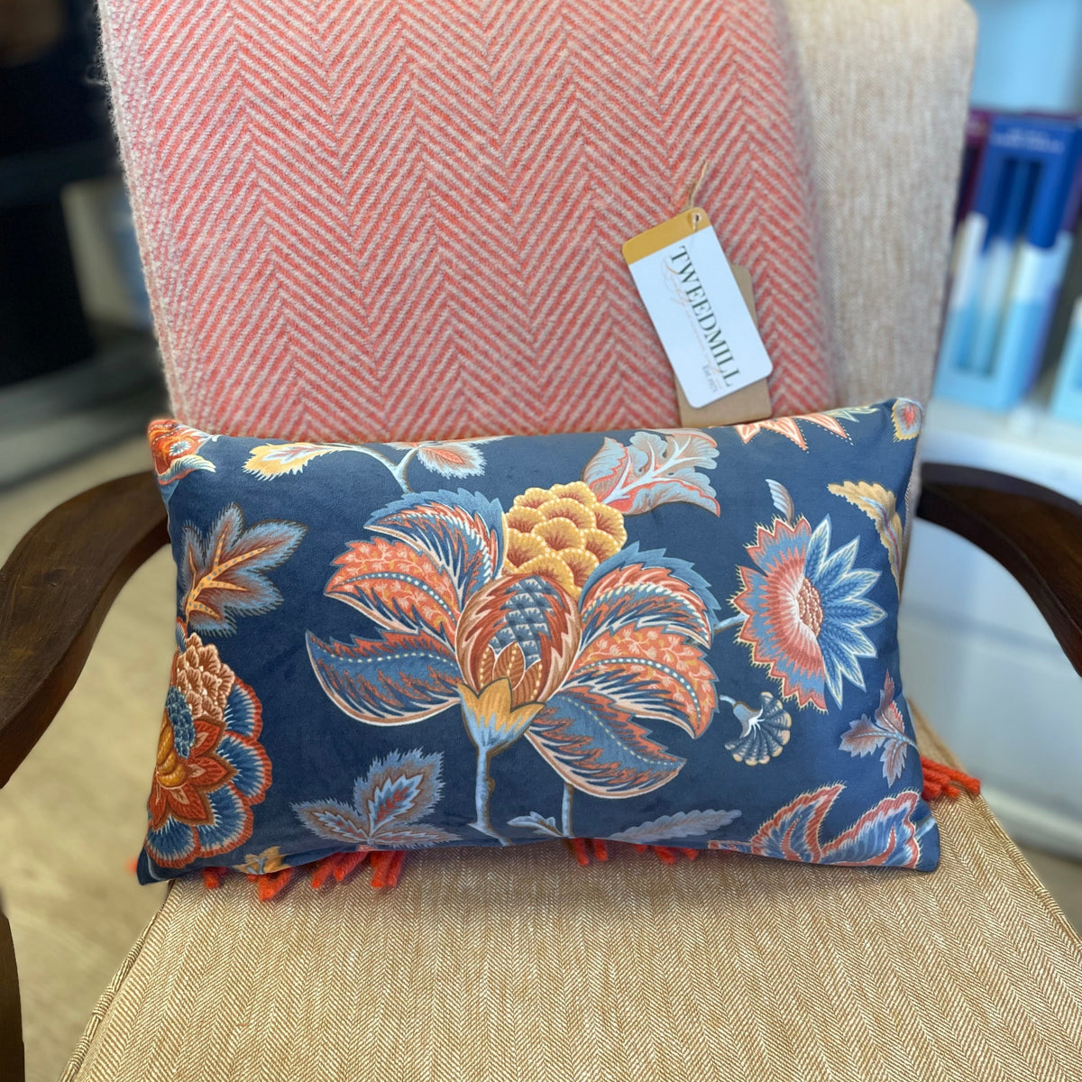 Raspberry Leaf Interiors Sarita Velvet Sapphire Cushion
