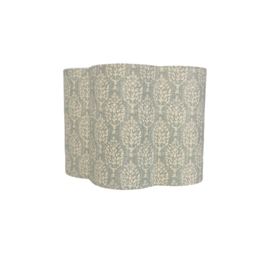 Raspberry Leaf Interiors Handmade Scalloped Blue Lampshade Kemble Haze