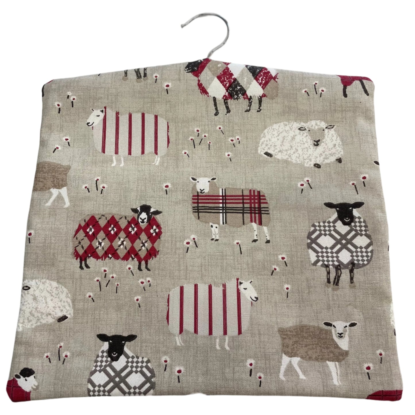 Handmade Vintage Style Clothes Peg Bag Sheep Design with Polka Dot Lining