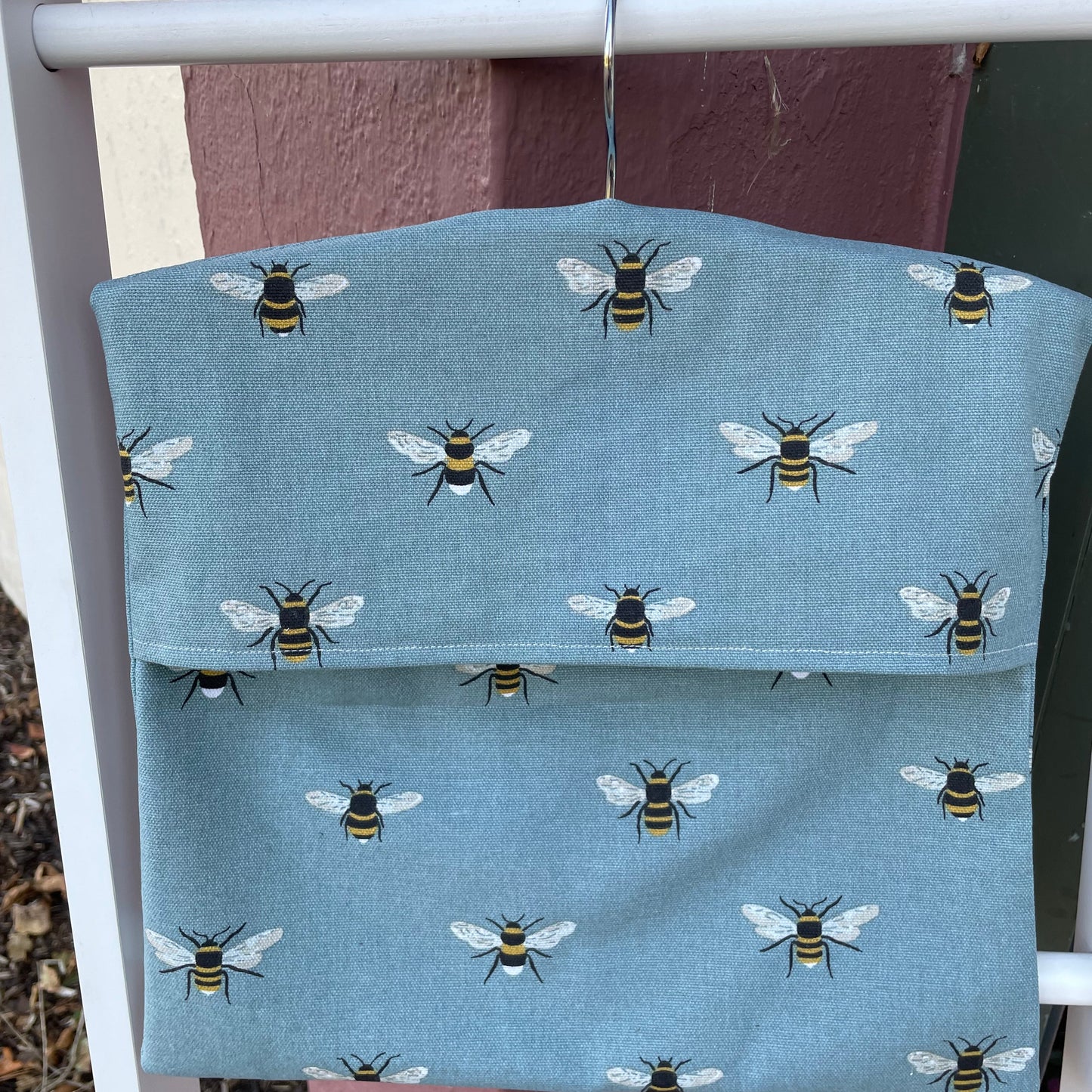 Raspberry Leaf Interiors Handmade Fabric Peg Bag Sophie Allport Bees