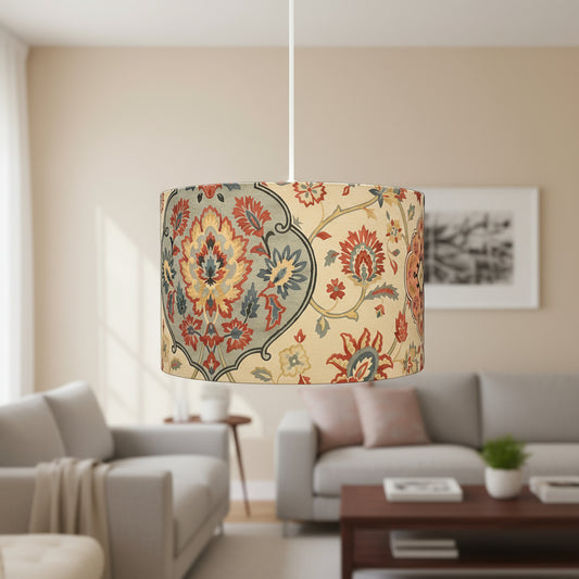 Raspberry Leaf Interiors Handmade Lampshade, 40cm Drum, Perseus Tapestry
