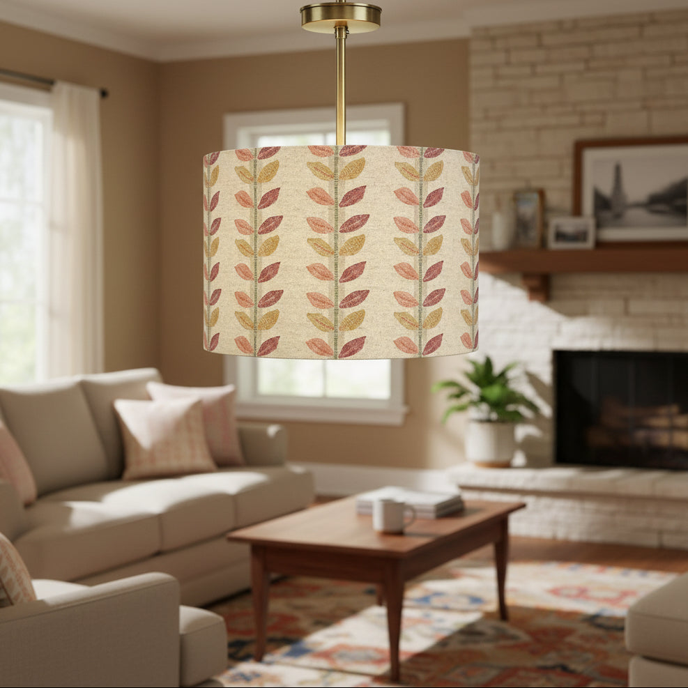 Raspberry Leaf Interiors Handmade Lampshade 30cm Drum Lily Raspberry