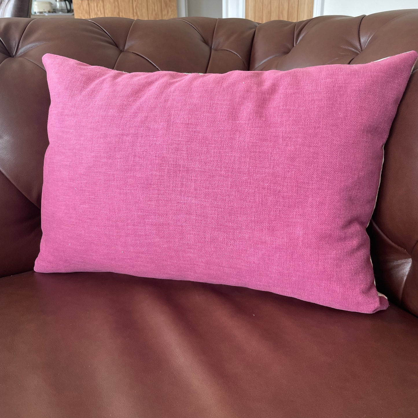 Raspberry Leaf Interiors Cushion Lili Raspberry, 14" x 20", 35 x 50cm