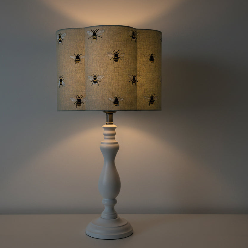 Handmade Scalloped Lampshade Sophie Allport Bees Fabric, 30cm