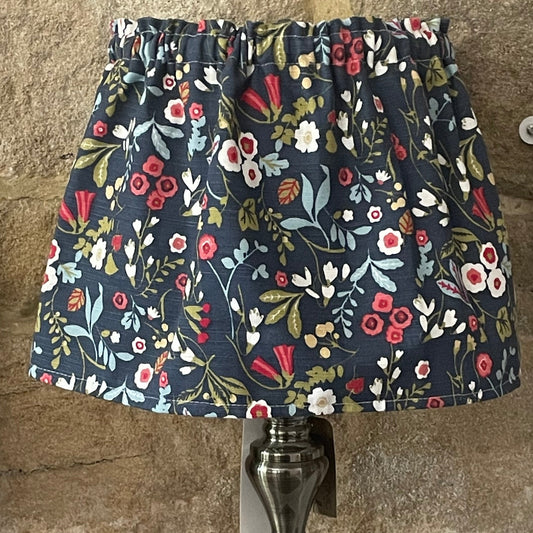 Cotton Loose Scrunchie Lampshade Cover Ashbee Navy Fabric