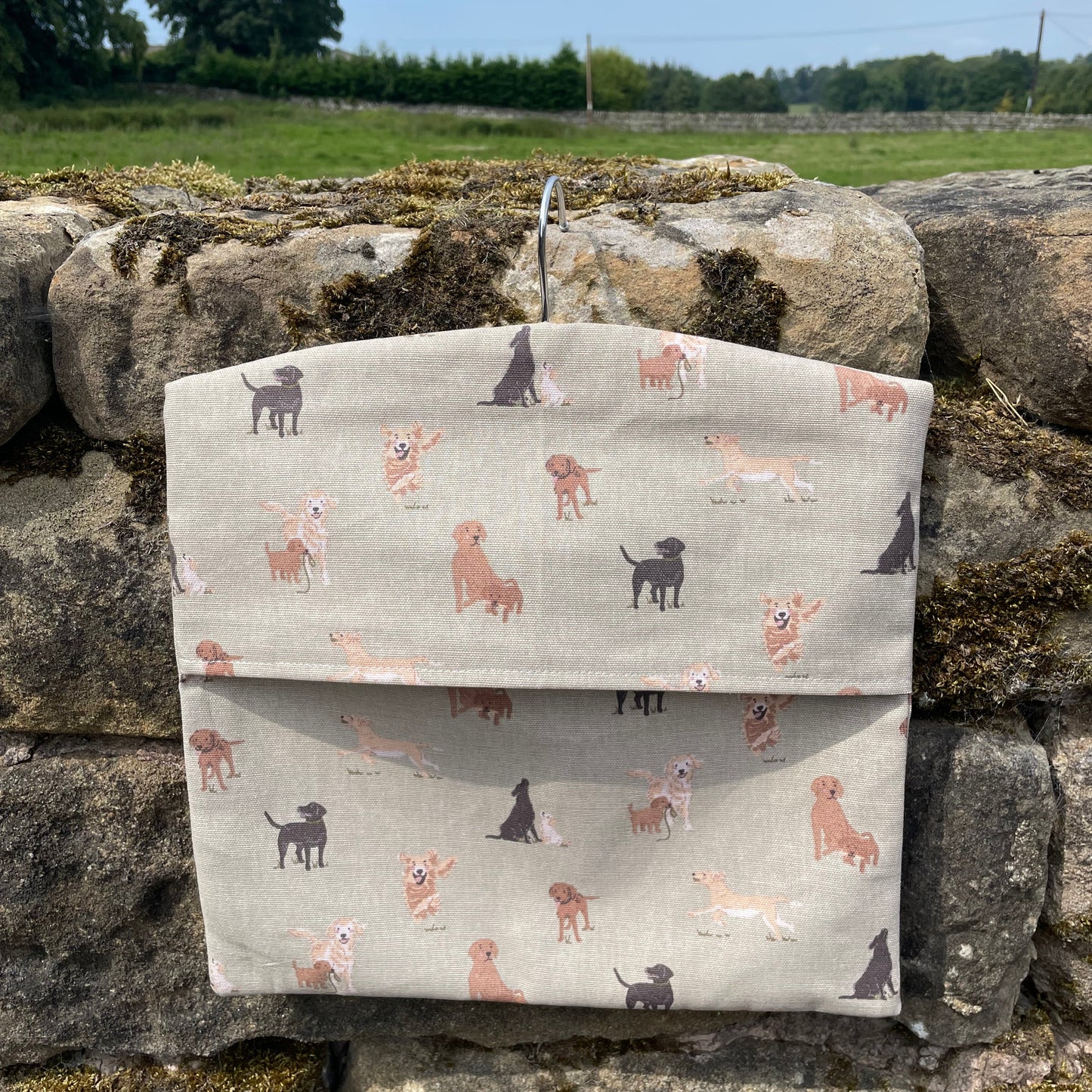 Raspberry Leaf Interiors Handmade Fabric Peg Bag Sophie Allport Labradors and Retrievers