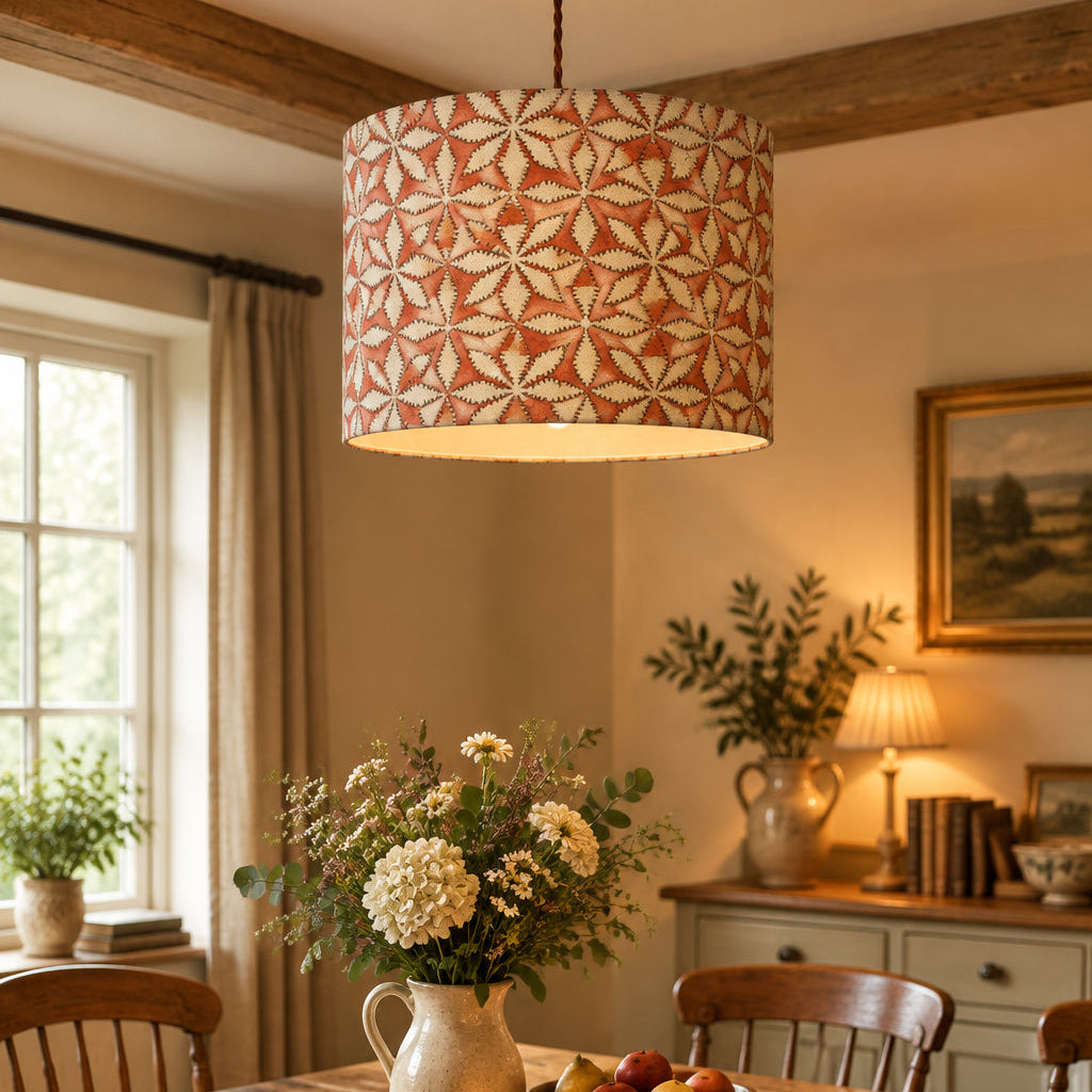 Raspberry Leaf Interiors Handmade Lampshade Haddon Ginger
