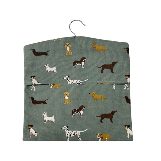 Raspberry Leaf Interiors Handmade Fabric Peg Bag  Sophie Allport Dogs Fetch