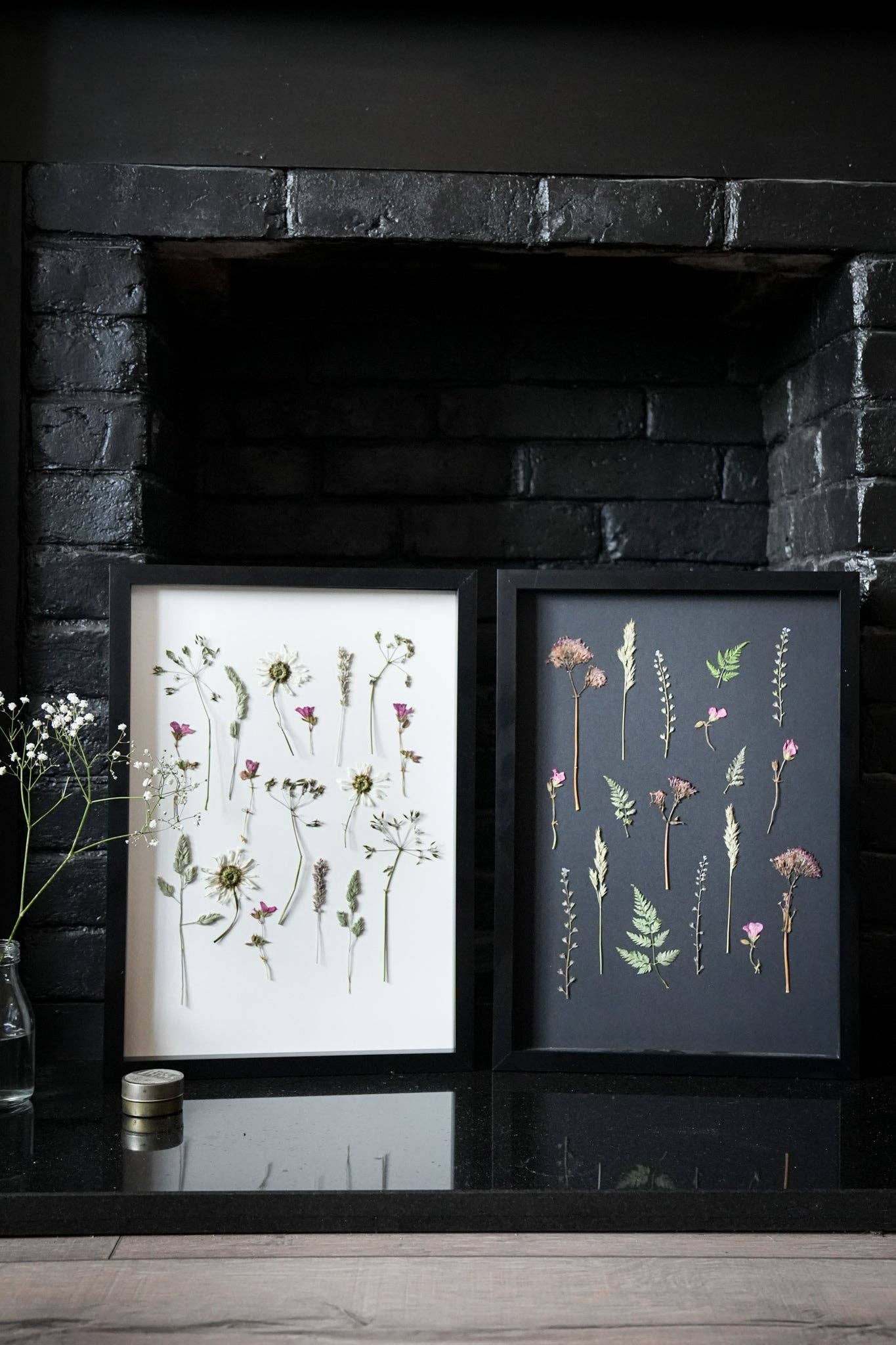 Pressed Meadow: Framed A3 Giclée Pressed Flower Print: Framed A3 Pressed Flower Print: Black Noir Frame