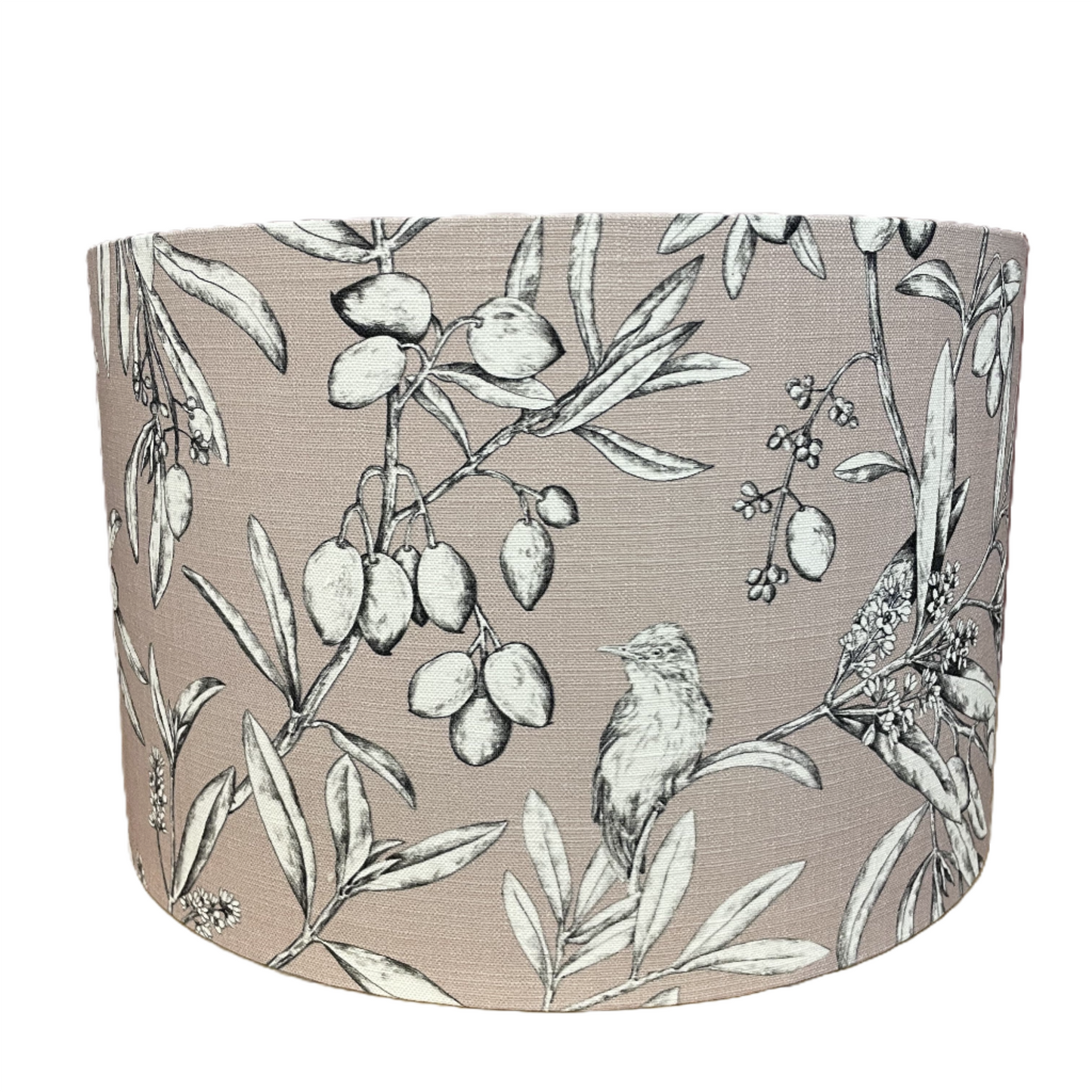 Raspberry Leaf Interiors Handmade Lampshade 40cm Drum Aviary Woodrose