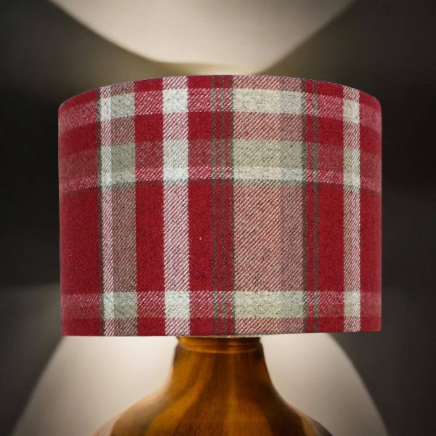 Red Balmoral check lampshade 30cm