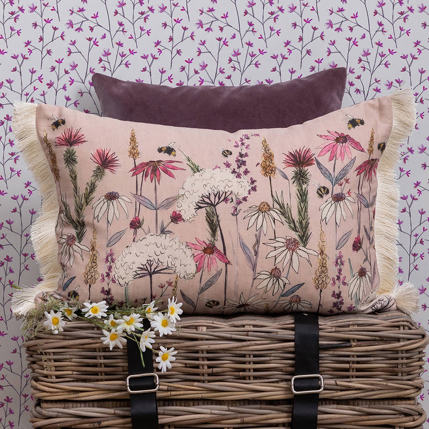 Voyage Maison Hermione Printed Cushion Blush 40 x 60cm