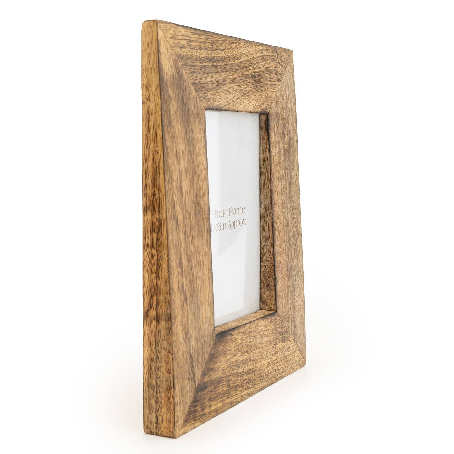 Dark Brown Mango Wood Wedge 4x 6" Photo Frame