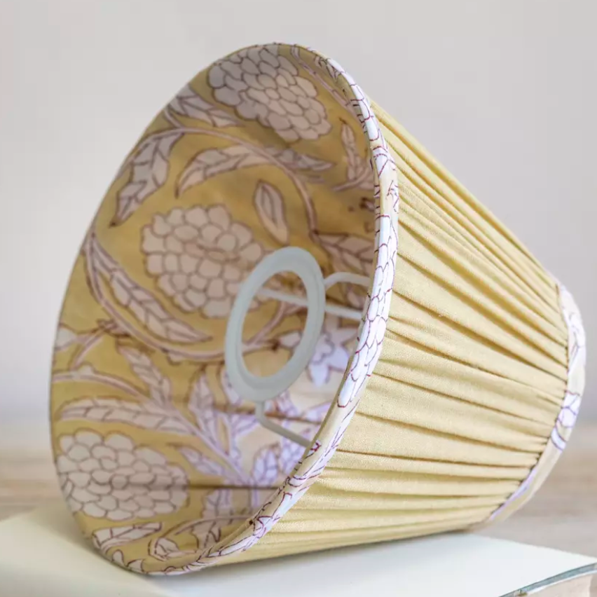 Cotton Pleated Lampshade Biscotti 20cm