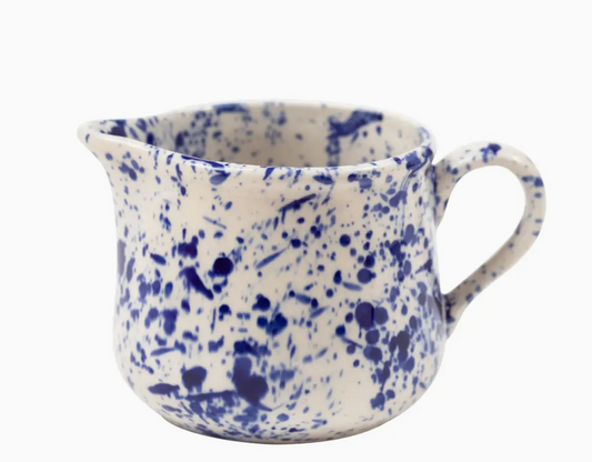 Blue Splatter Milk Jug Handmade