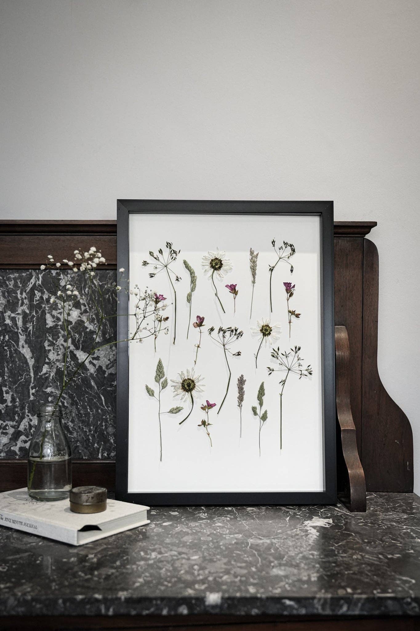 Pressed Meadow: Framed A3 Giclée Pressed Flower Print: Framed A3 Pressed Flower Print: Black Noir Frame