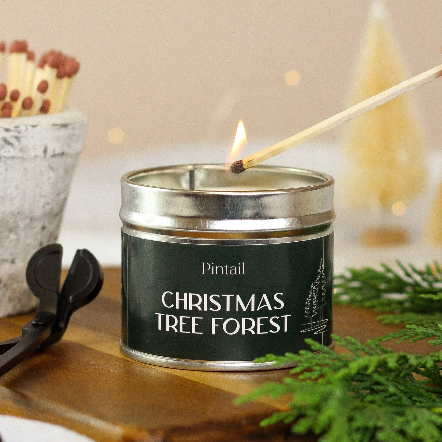 Christmas Tree Forest Classic Tin Candle