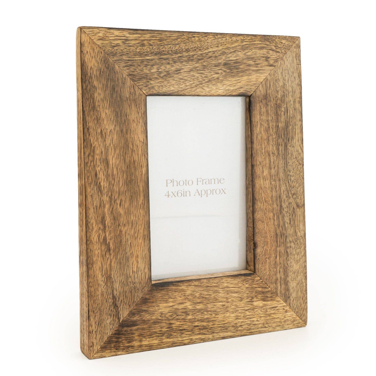 Dark Brown Mango Wood Wedge 4x 6" Photo Frame