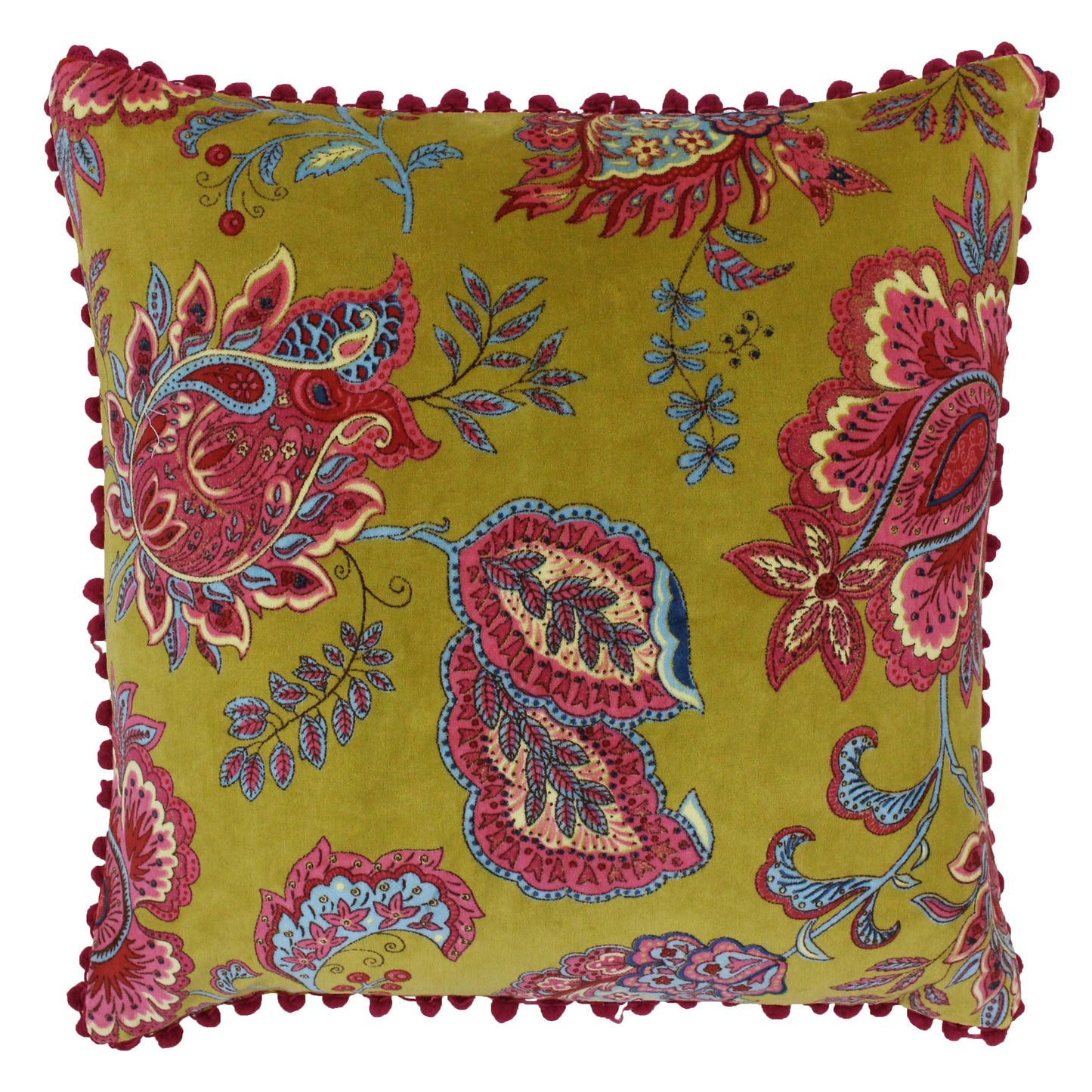 Malisa Paisley Cushion Lemon Curry: Lemon Curry / Feather Rich Filled / 50 x 50cm