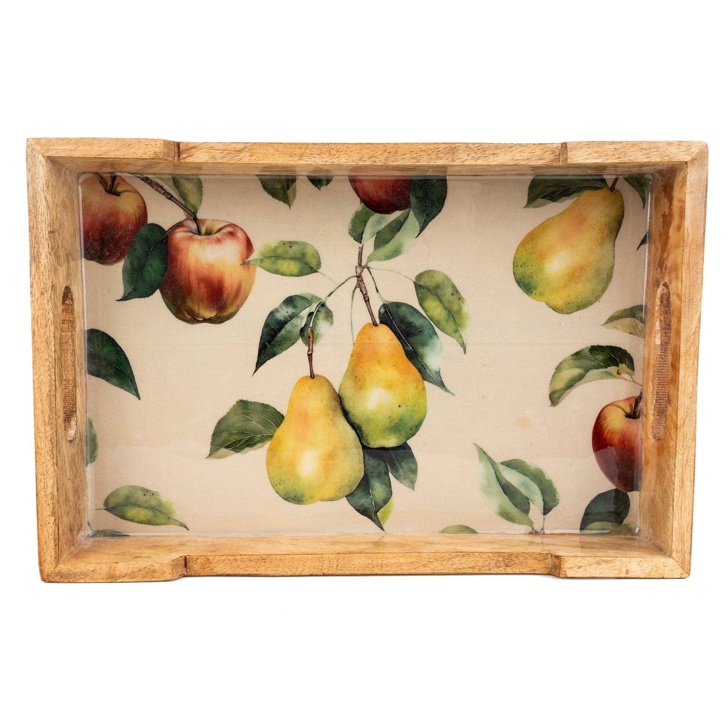 Mango Wood Tray - Apples & Pears